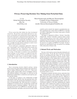 Privacy Preserving Decision Tree Mining from Perturbed Data