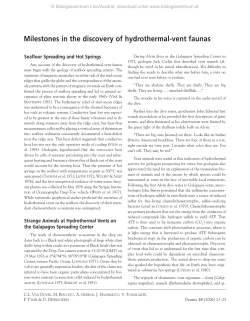 Milestones in the discovery of hydrothermal-vent faunas