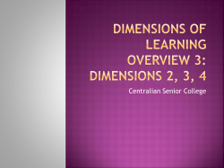 Dimensions of Learning Overview