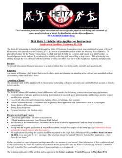 2016 Heitz 61 Scholarship Application