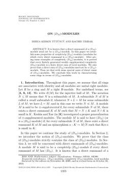 ON (D12)-MODULES 1. Introduction. Throughout this paper, we