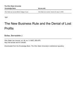 New Business Rule and the Denial of Lost Profits