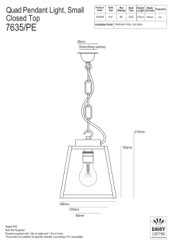 7635 Quad Pendant light Small