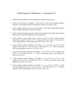 Health Insurance Mathematics &ndash;Assignments (3)