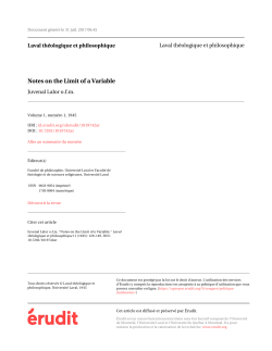 Notes on the Limit of a Variable