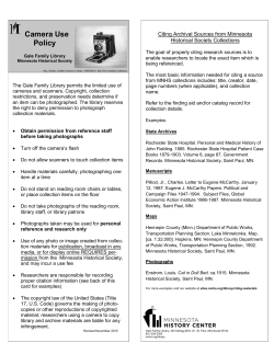 Camera Use Policy - Visit - Minnesota Historical Society