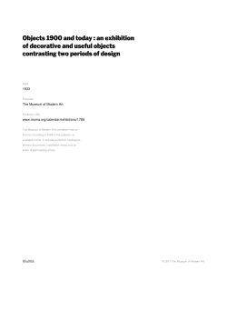 Objects 1900 and today : an exhibition of decorative and
