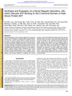 Synthesis and Evaluation of a Novel Deguelin Derivative, L80