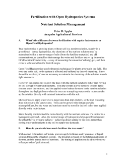 Fertilization with Open Hydroponics Systems Nutrient Solution