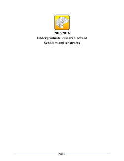 2015-2016 Undergraduate Research Award Scholars and Abstracts