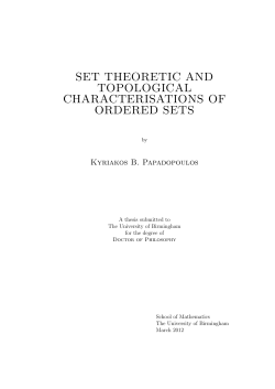 Set theoretic and topological characterisations of ordered sets
