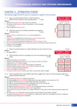 CHAPTER 14 &ndash; ATTRIBUTION THEORY