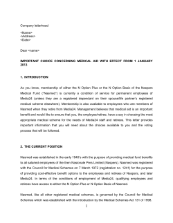 IMPORTANT CHOICE CONCERNING MEDICAL AID WITH EFF