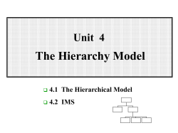 The Hierarchical Model: Data Manipulation