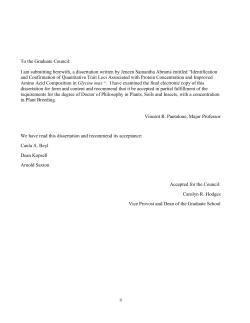 NIR Analysis for Protein Content - Trace: Tennessee Research and