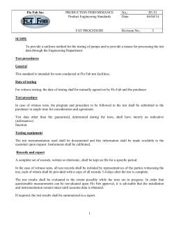 Flo Fab Factory Performance Test Procedure HI April,16