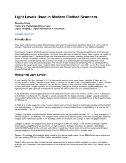 Light Levels Used in Modern Flatbed Scanners