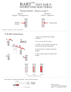 nitrifying bacteria bart test for n