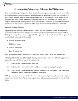 US Lacrosse Men`s Game Post Collegiate (POCO) Club Rules