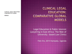 Clinical Legal Education-Global Models PPT