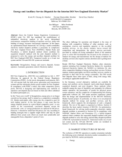 Energy and Ancillary Service Dispatch for the Interim ISO New