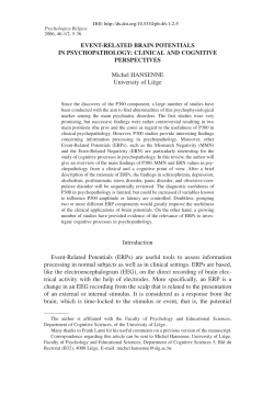 EVENT-RELATED BRAIN POTENTIALS IN PSYCHOPATHOLOGY