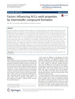 Factors influencing Al-Cu weld properties by intermetallic compound