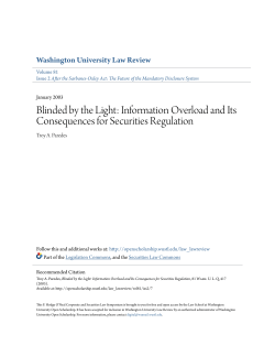 Blinded by the Light: Information Overload and Its Consequences for