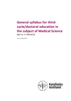 General syllabus for third- cycle/doctoral education in the subject of