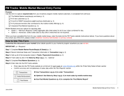FM Tracks: Mobile Market Manual Entry Forms