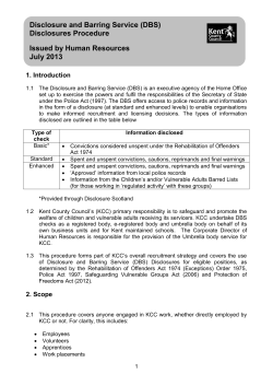 Disclosure and Barring Service (DBS) Policy