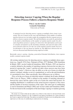 Detecting Answer Copying When the Regular Response Process