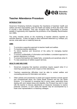 Teacher Attendance Procedure [doc / 576KB]