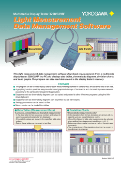 Multimedia Display Tester 3298/3298F Light Measurement Data