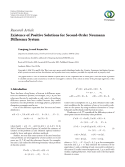 Existence of Positive Solutions for Second