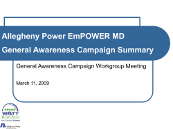 Allegheny Power Energy Efficiency and Conservation General