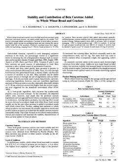 Stability and Contribution of Beta Carotene Added to Whole Wheat