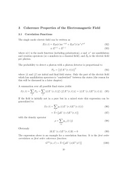 3 Coherence Properties of the Electromagnetic Field
