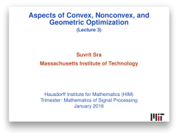Aspects of Convex, Nonconvex, and Geometric