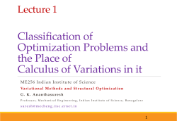 Lecture 1 Classification of Optimization Problems and the Place of