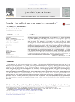 Financial crisis and bank executive incentive compensation