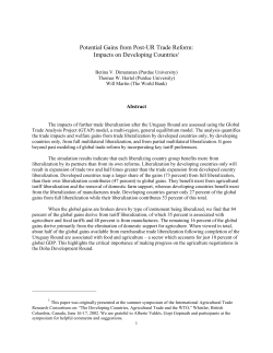 Potential Gains from Post-UR Trade Reform: Impacts on Developing