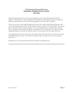 FEDERAL WORK-STUDY AUDIT PART A