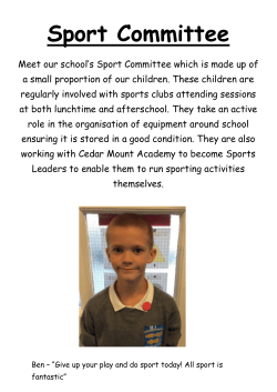 Sport Committee - Stanley Grove Primary Academy