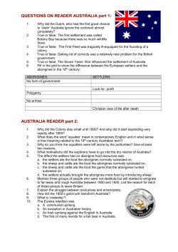 AUSTRALIA - QUESTIONS ON THE READER part 3
