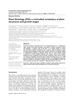 Plant Ontology (PO): a controlled vocabulary of plant structures and