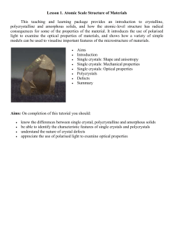 Single crystals: Optical properties
