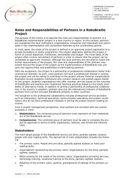 Roles and Responsibilities of Partners in a RoboBraille
