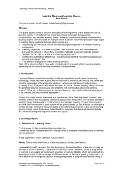 Learning Theory and Learning Objects