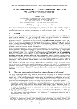 argumentation dialogue, cognitive-linguistic operations and learning